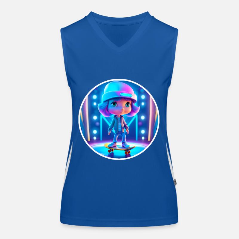 Skater Girl Funktionelles Kontrast-Tank Top für Frauen