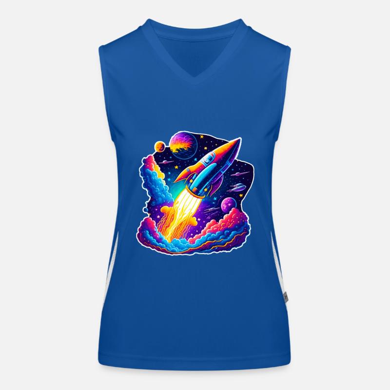 Space View / Rocket Funktionelles Kontrast-Tank Top für Frauen