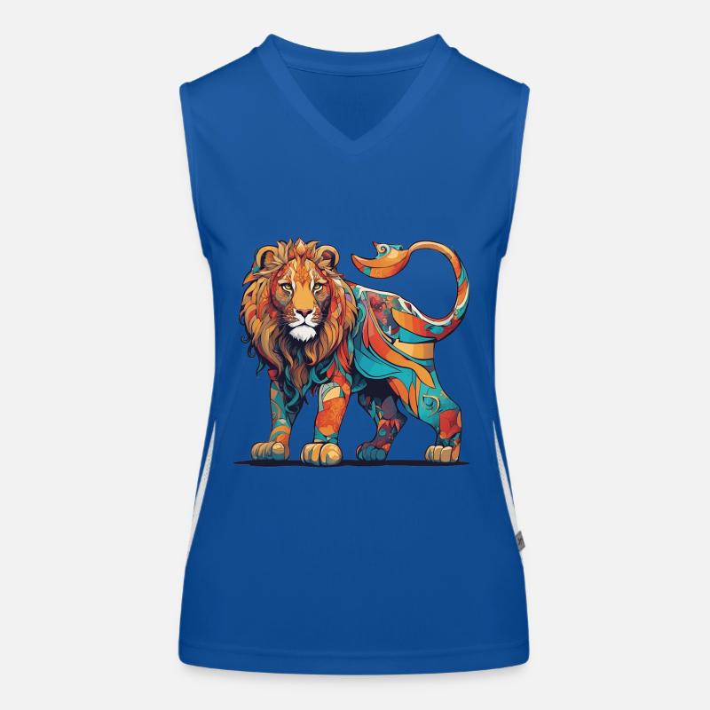 Colourful pattern Lion Women's Functional Contrast Tank Top