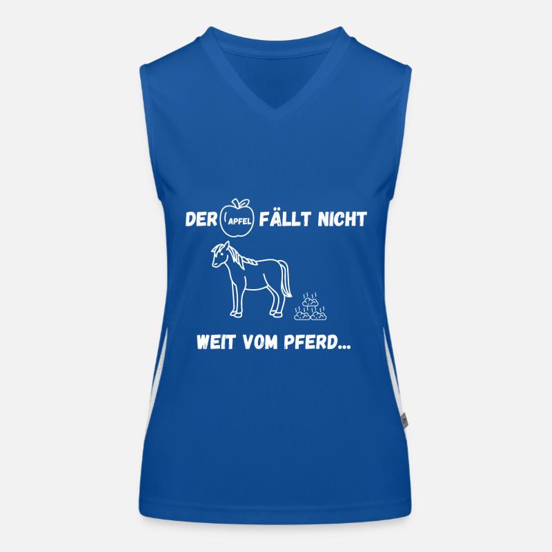 Der Apfel fällt nicht weit vom Pferd Funktionelles Kontrast-Tank Top für Frauen