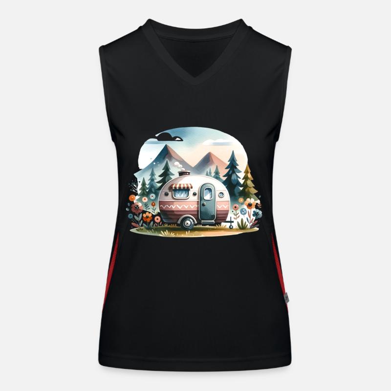 Camping Caravan Women's Functional Contrast Tank Top