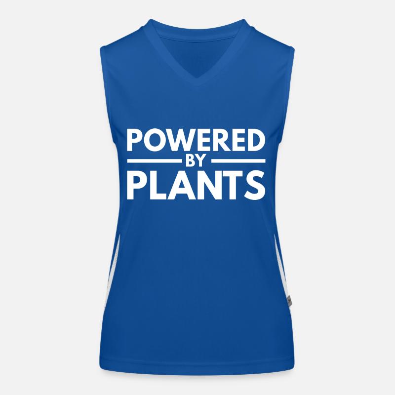 Powered by Plants, white Women's Functional Contrast Tank Top