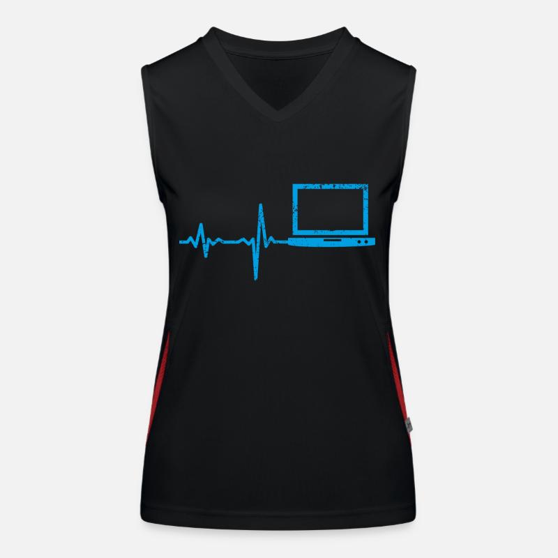 Cadeau Heartbeat Notebook PC Débardeur respirant contrasté Femme