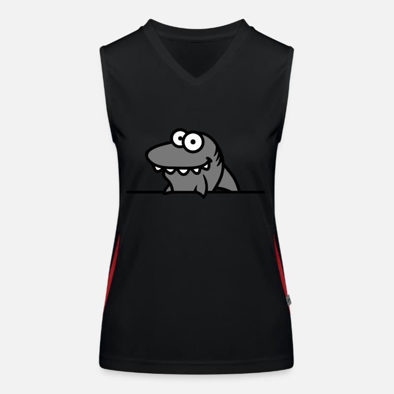 hai funny shield frame wall show comic cartoo Women's Functional Contrast Tank Top