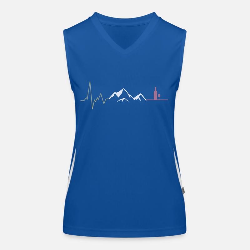 heartbeat mountains and wine Women's Functional Contrast Tank Top