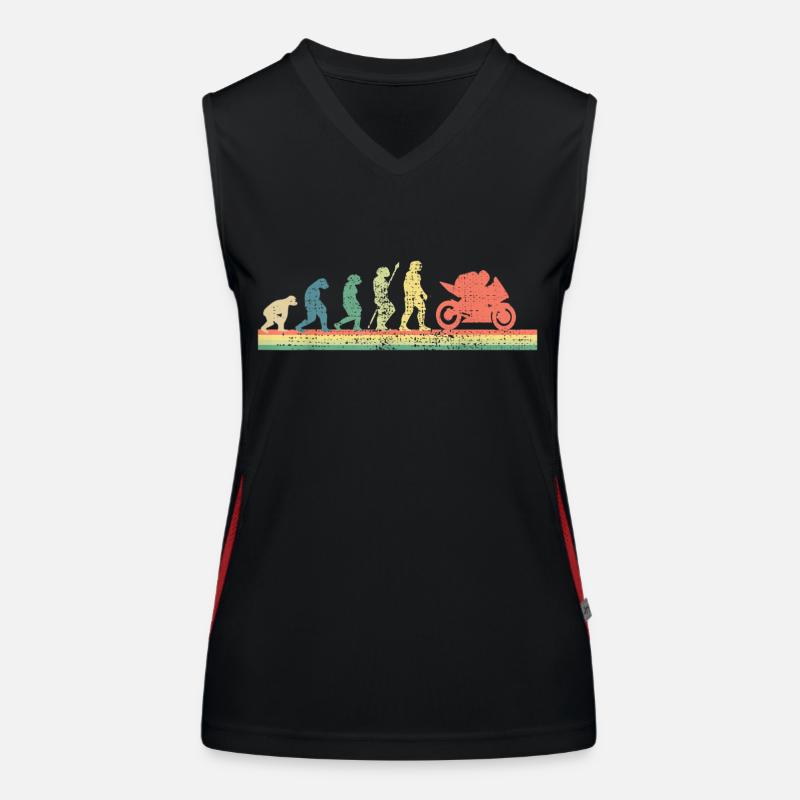 Evolution Motorcycle Gift Women's Functional Contrast Tank Top