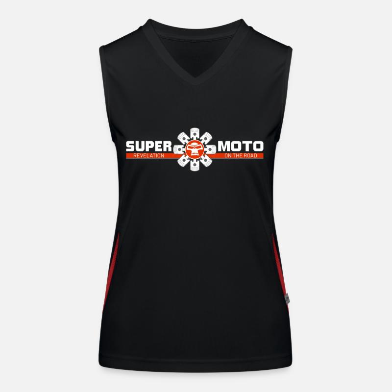 SUPER MOTO Monkey Circle rouge Débardeur respirant contrasté Femme