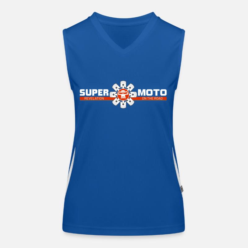 SUPER MOTO Monkey Circle rouge Débardeur respirant contrasté Femme