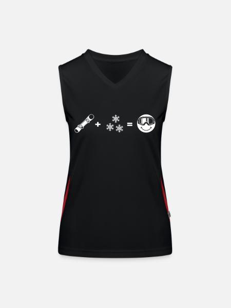 snowboarder "snowboarder-love" freestyleboard - Funktionelles Kontrast-Tank Top für Frauen - Schwarz/Rot - Vorne