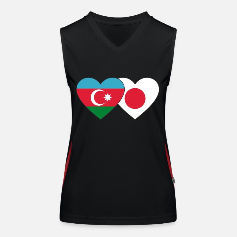 Azerbaijan Japan Flag Women's Functional Contrast Tank Top