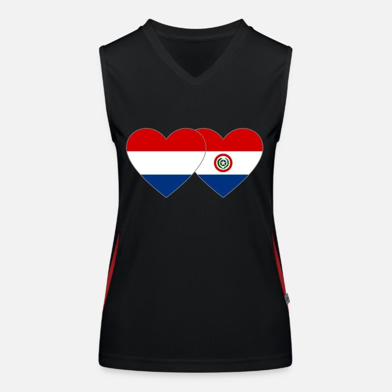 Drapeau du cœur du Paraguay Débardeur respirant contrasté Femme