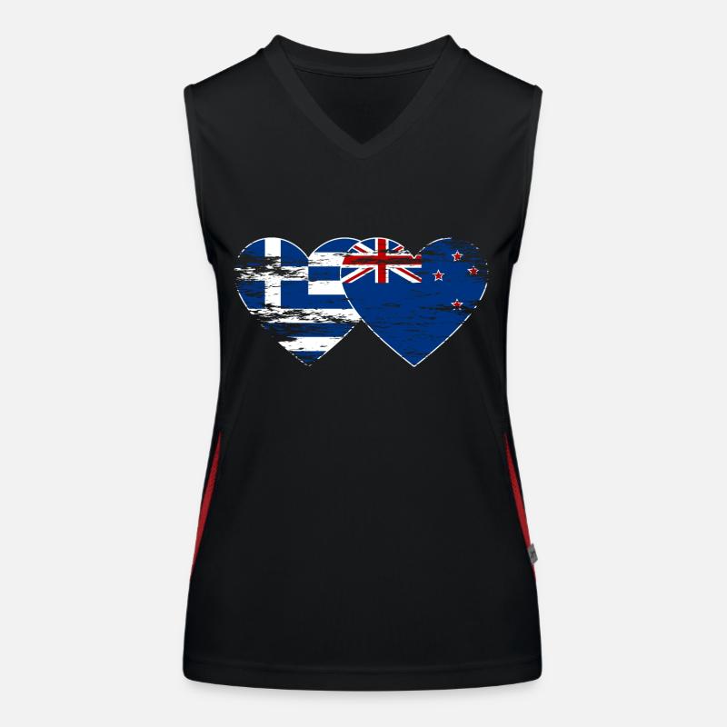 Grèce Drapeau néo-zélandais utilisé Débardeur respirant contrasté Femme