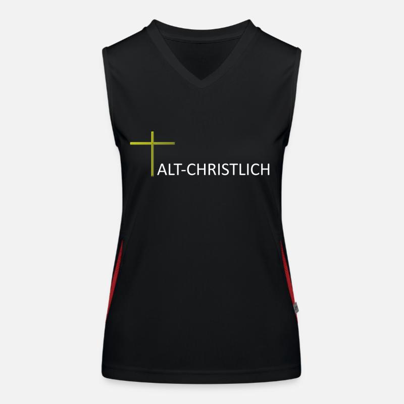 ACH Kreuz ohne Hintergrund 1000 mit Text Funktionelles Kontrast-Tank Top für Frauen