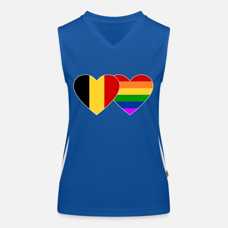 Belgium Rainbow Flag Women's Functional Contrast Tank Top