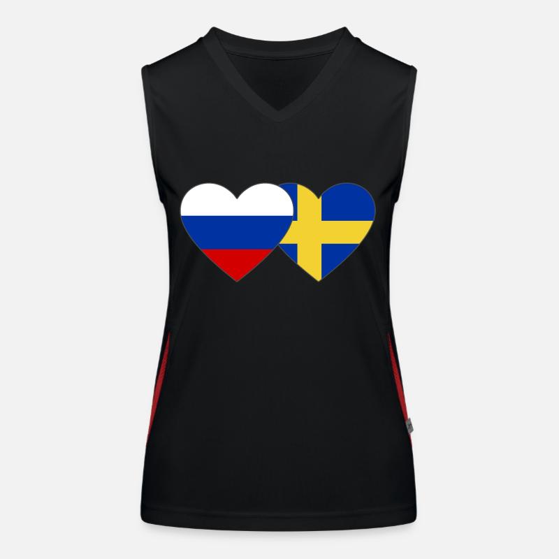 Drapeau de la Suède Russie Débardeur respirant contrasté Femme