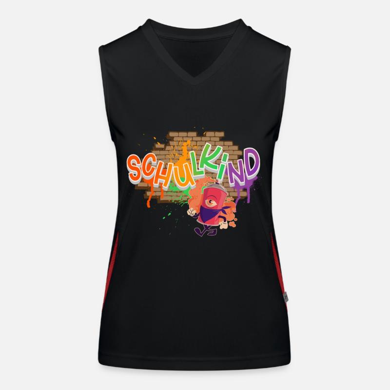 Schulkind Graffiti Einschulung Funktionelles Kontrast-Tank Top für Frauen