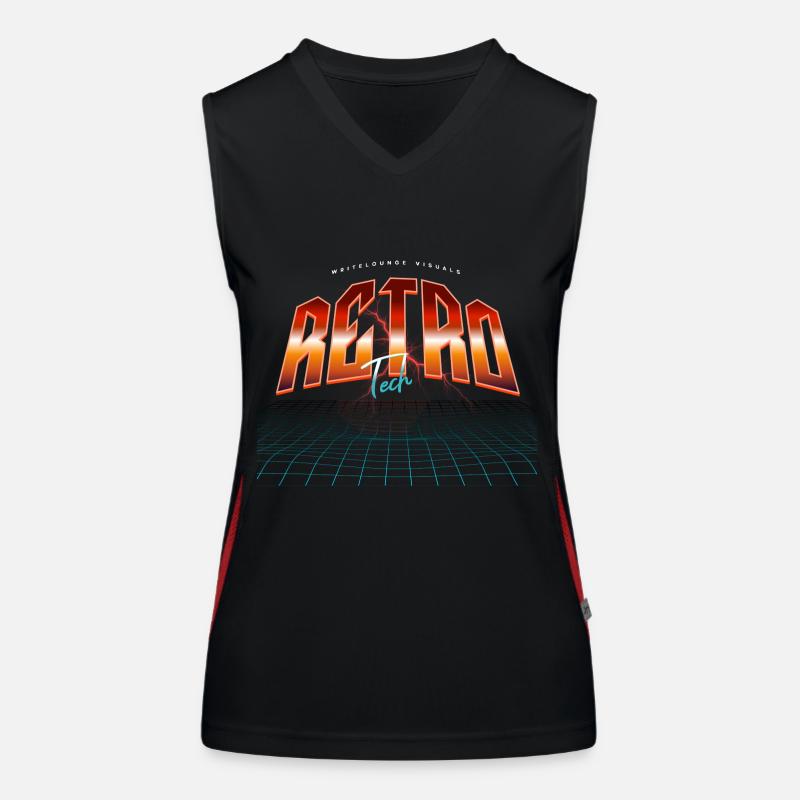 Retro Tech Neon Synthwave Funktionelles Kontrast-Tank Top für Frauen
