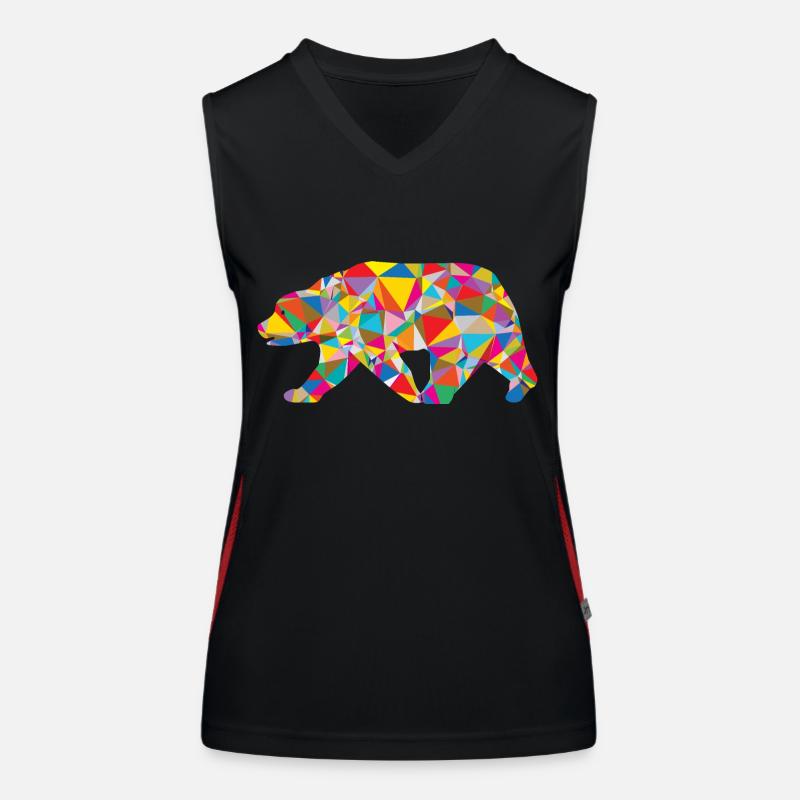Bär - Low Poly - Art Funktionelles Kontrast-Tank Top für Frauen