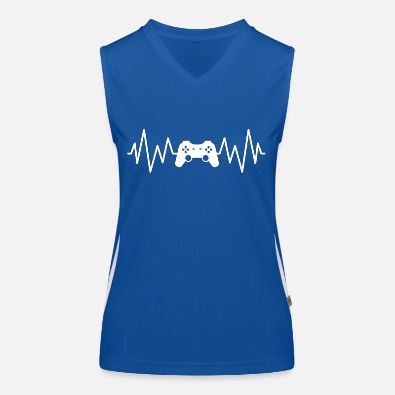 Videospiel-Controller-Spieler, Geek-Herzfrequenz Funktionelles Kontrast-Tank Top für Frauen