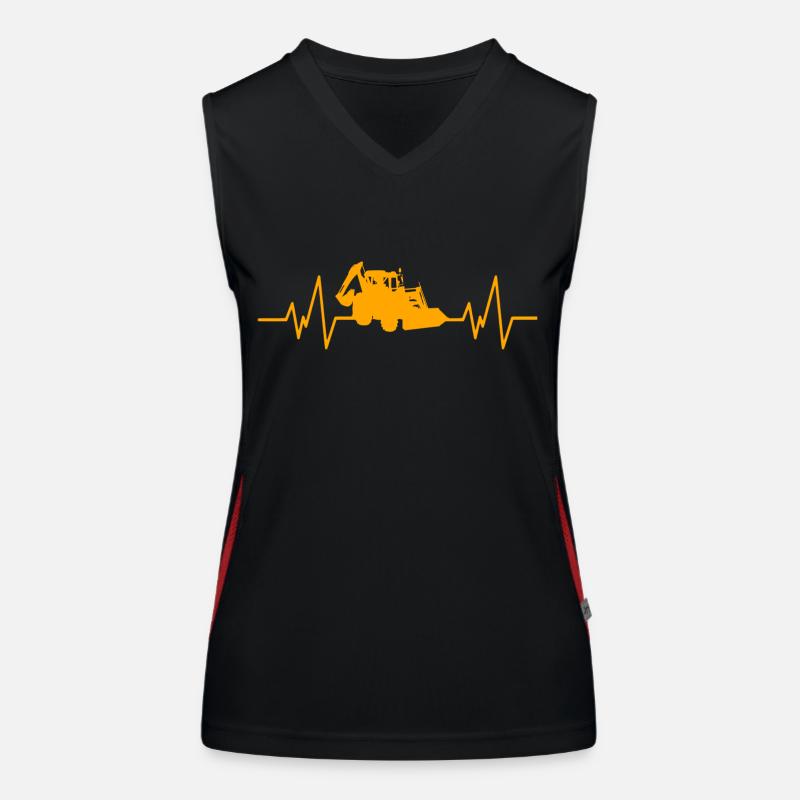 Bagger Baumaschinen Baustelle Herzschlag Funktionelles Kontrast-Tank Top für Frauen
