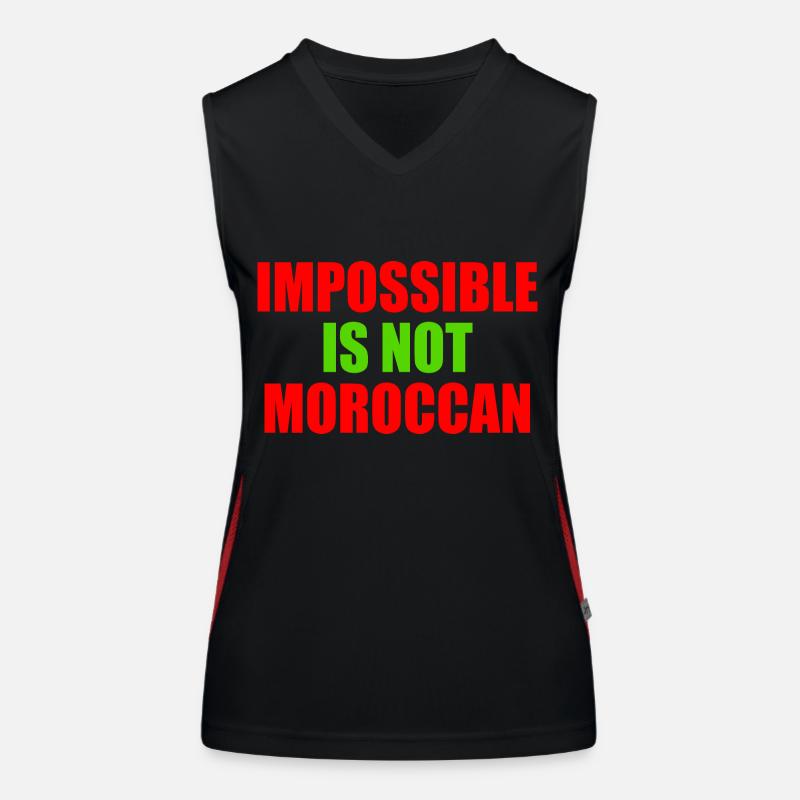 impossible is not moroccan - Marokko Funktionelles Kontrast-Tank Top für Frauen