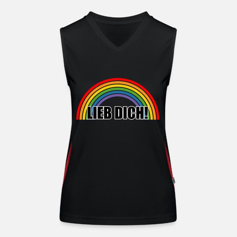 Regenbogen Lieb dich Funktionelles Kontrast-Tank Top für Frauen