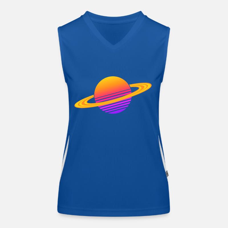Synthwave Saturne Débardeur respirant contrasté Femme