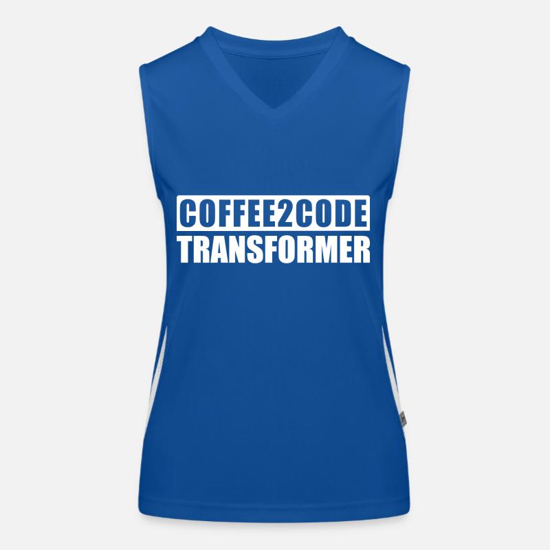 Coffee 2 Code Transformer Programmer IT Shirt Women's Functional Contrast Tank Top