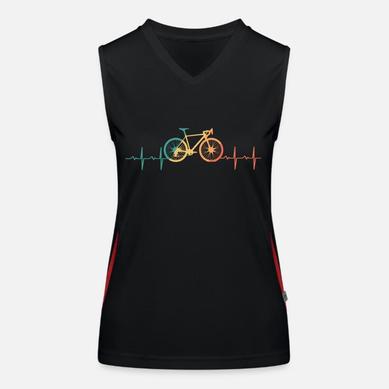 Vélo heartbeat course de vélo rétro Débardeur respirant contrasté Femme