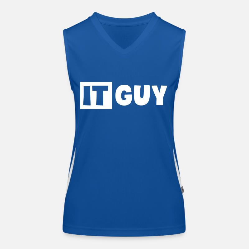 IT Guy Funny Information Technology Tech Desktop Women's Functional Contrast Tank Top