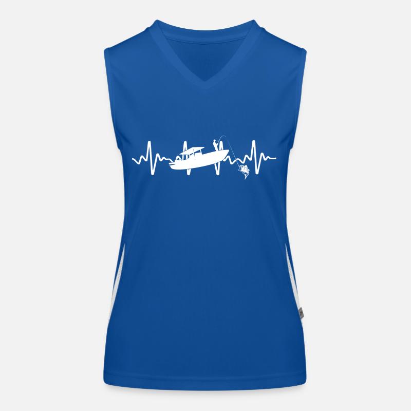 Boot Herzschlag Ekg Angler Funktionelles Kontrast-Tank Top für Frauen
