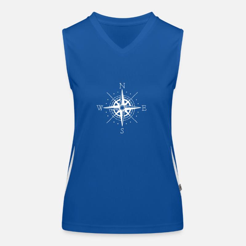 Compass with directions Women's Functional Contrast Tank Top