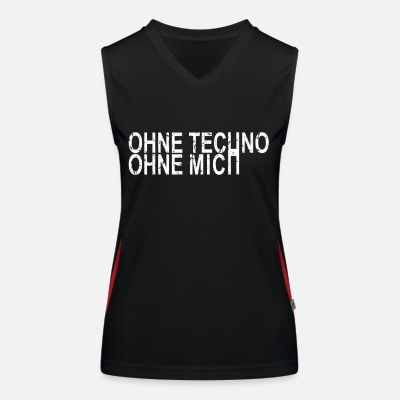 Ohne Techno Ohne Mich Funktionelles Kontrast-Tank Top für Frauen