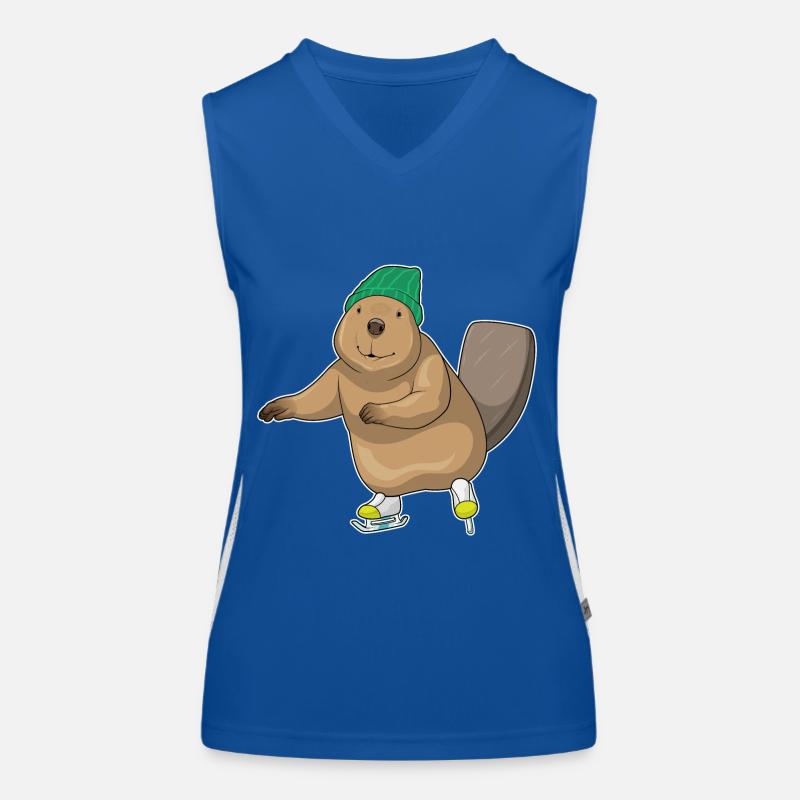 Biber Eislaufen Schlittschuhe Funktionelles Kontrast-Tank Top für Frauen