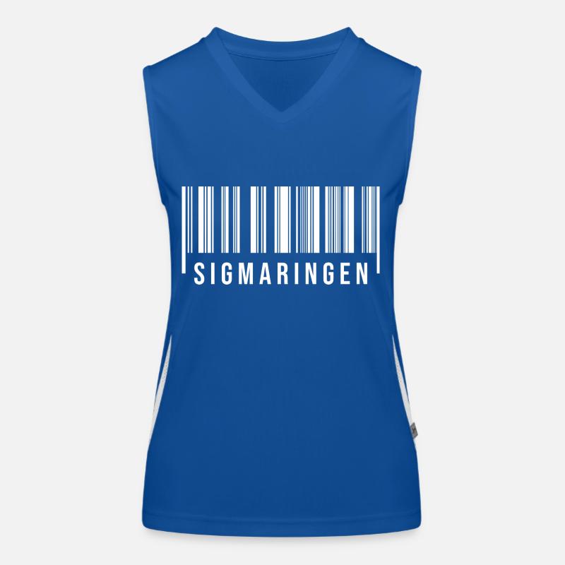 Schwaben Strichcode Sigmaringen Funktionelles Kontrast-Tank Top für Frauen