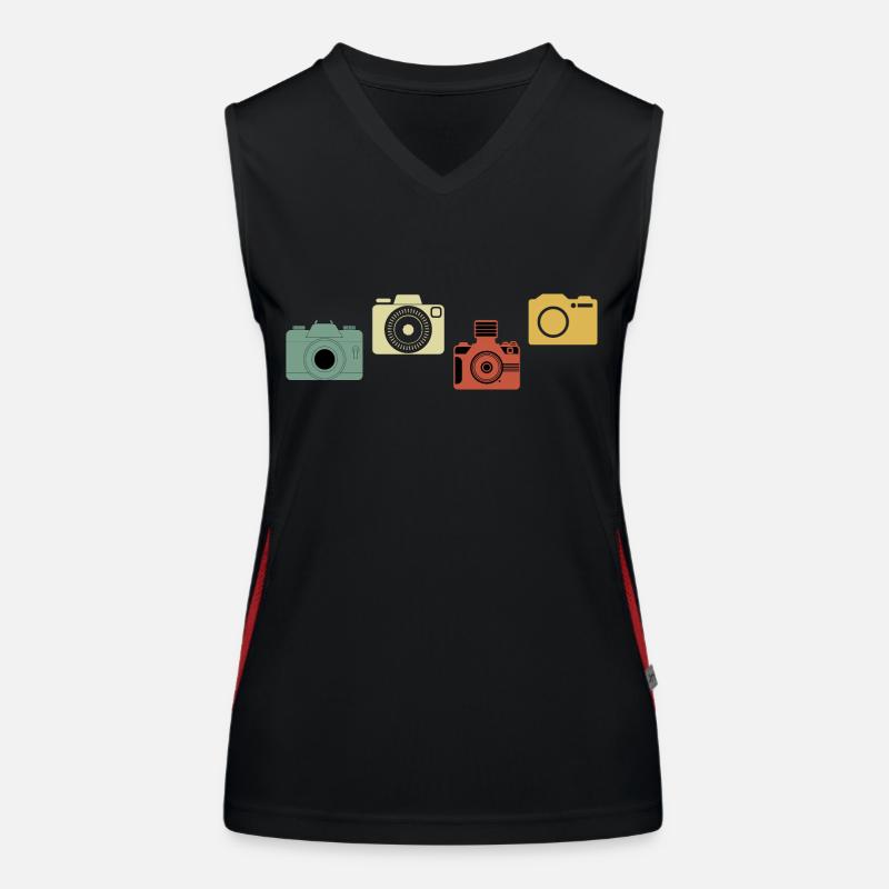 Vintage Retro Camera Women's Functional Contrast Tank Top