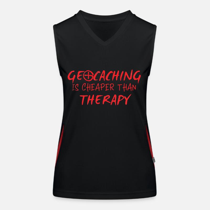 Geocaching, Geocache, GPS, Wandern, Nerd Funktionelles Kontrast-Tank Top für Frauen