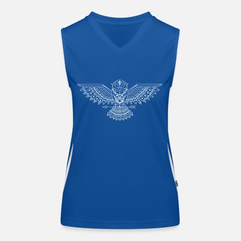 graphic owl white Women's Functional Contrast Tank Top