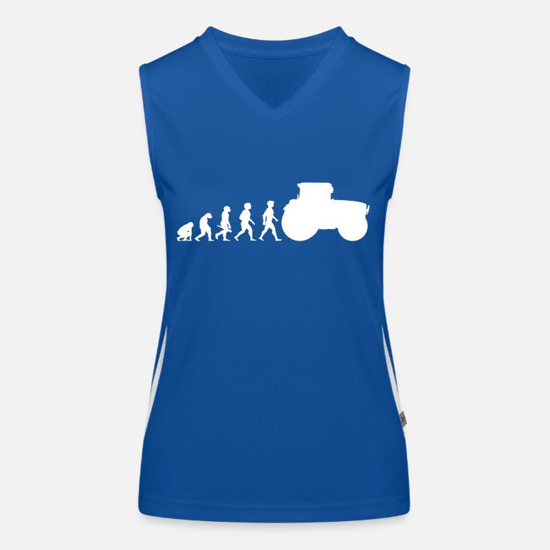 Evolution Traktor Trecker Ackerschlepper Funktionelles Kontrast-Tank Top für Frauen