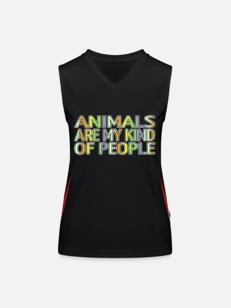 Défenseurs des droits des animaux Bien-être animal présent - Débardeur respirant contrasté Femme - noir/rouge - Devant
