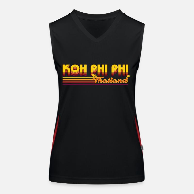 Tropisches Paradies: Ko Phi Phi Design Funktionelles Kontrast-Tank Top für Frauen