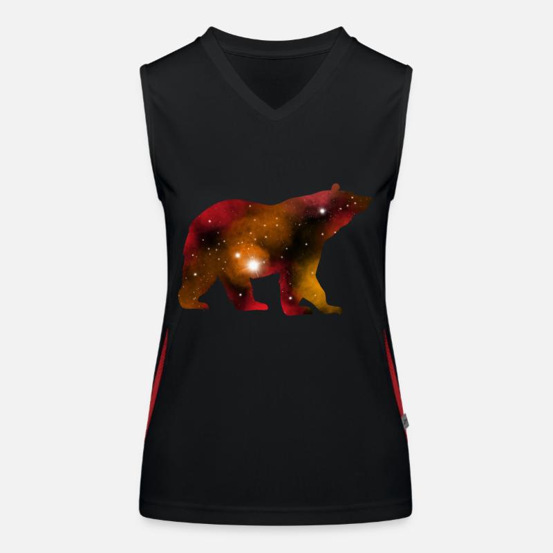 Galaxy Bear Funktionelles Kontrast-Tank Top für Frauen