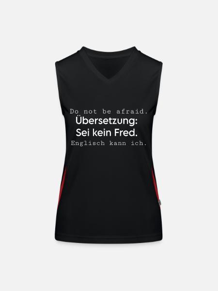 Do not be afraid - Funktionelles Kontrast-Tank Top für Frauen - Schwarz/Rot - Vorne