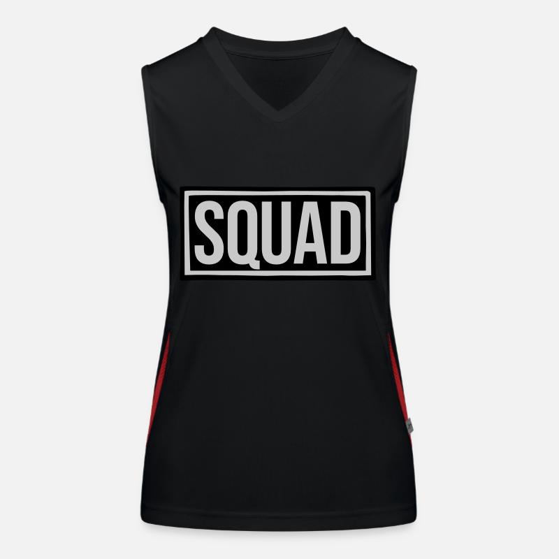 Text Squad Leader Schild Funktionelles Kontrast-Tank Top für Frauen