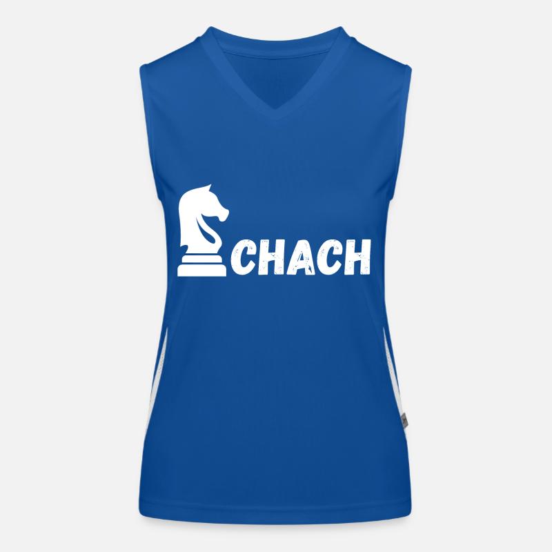 Schach Spruch Geschenk Schachmatt Queens Gambit Funktionelles Kontrast-Tank Top für Frauen