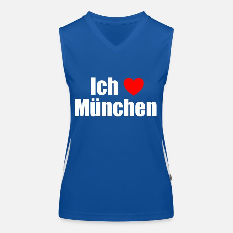 I love Munich Women's Functional Contrast Tank Top