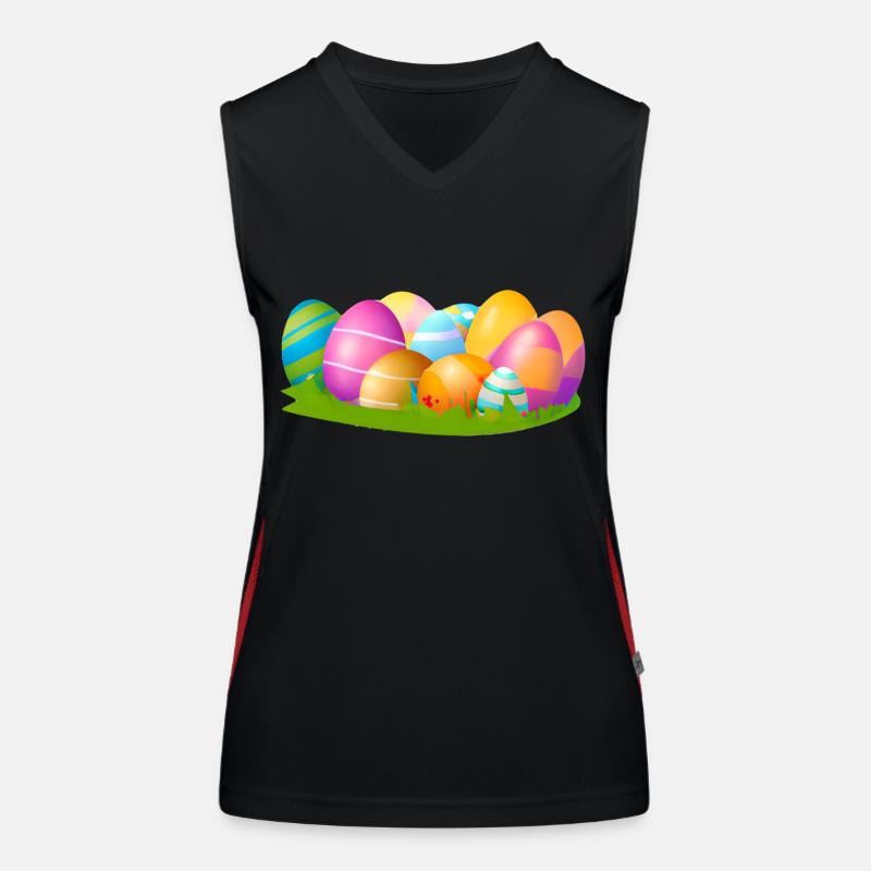 Osterei Geschenk Easter Osterhase Frohe Ostern Funktionelles Kontrast-Tank Top für Frauen