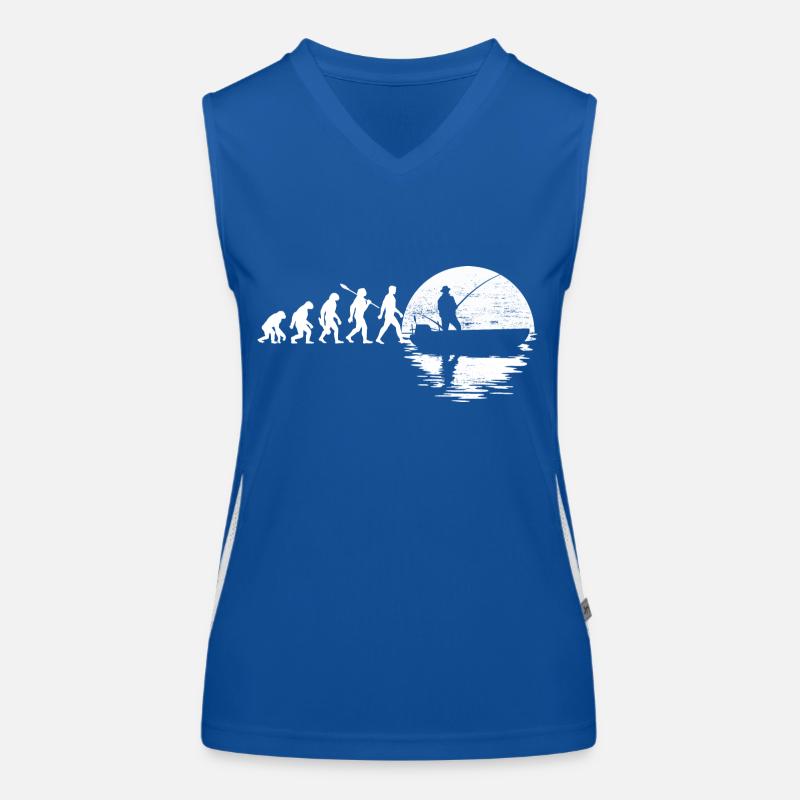 Evolution - Angler im Boot - Mondnacht Débardeur respirant contrasté Femme