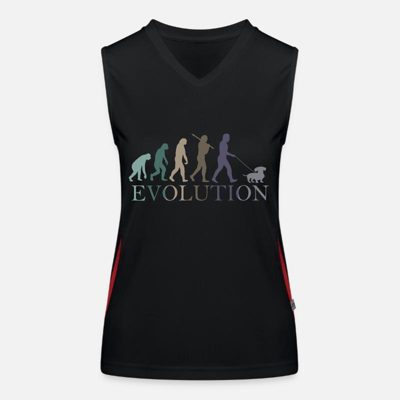 EVOLUTION DES RETRO-DACKELS Funktionelles Kontrast-Tank Top für Frauen