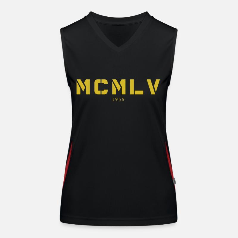 With Roman numerals MCMLV - Made in 1955 Women's Functional Contrast Tank Top